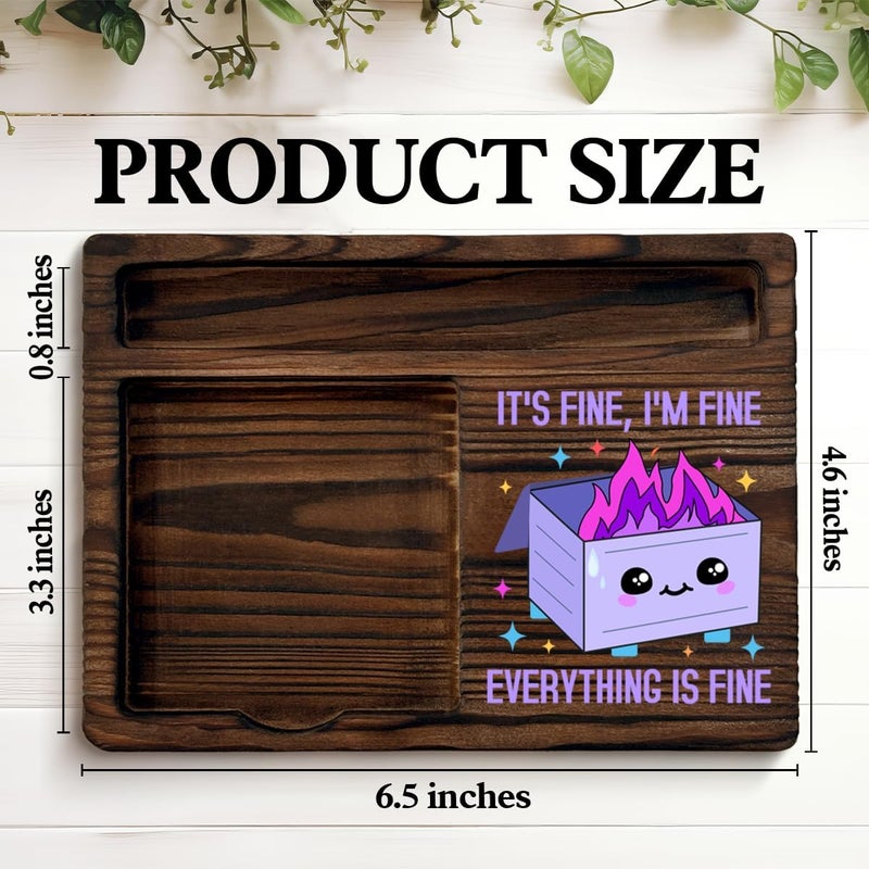 QODMGD Purple Dumpster Fire Sticky Note Holder Funny Office Gifts for Boss Coworkers Employees, I'm Fine Everything is Fine Dumpster Fire Post It Note Dispenser for Office Cubicle Desk Decor - Image 2